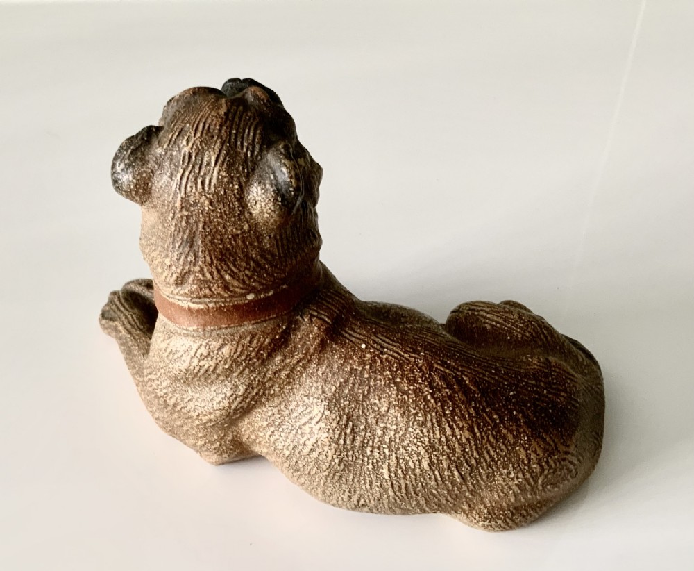 Cold painted terracotta pug View IV