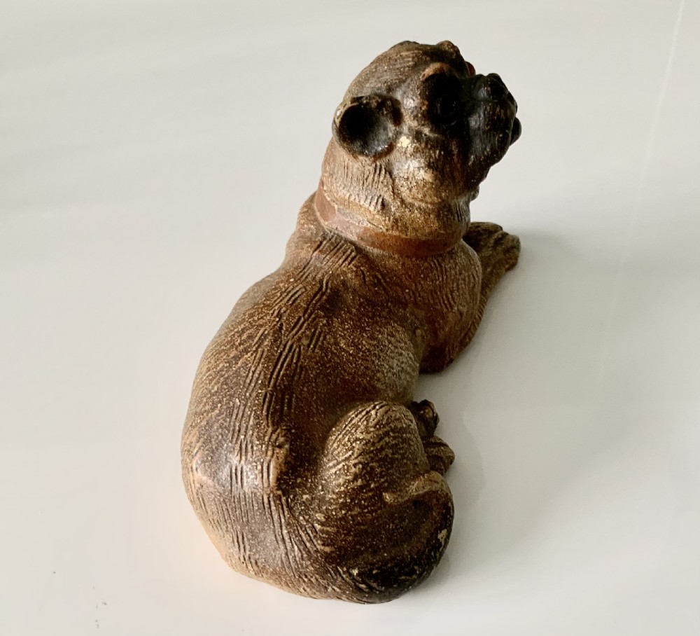 Cold painted terracotta pug View V