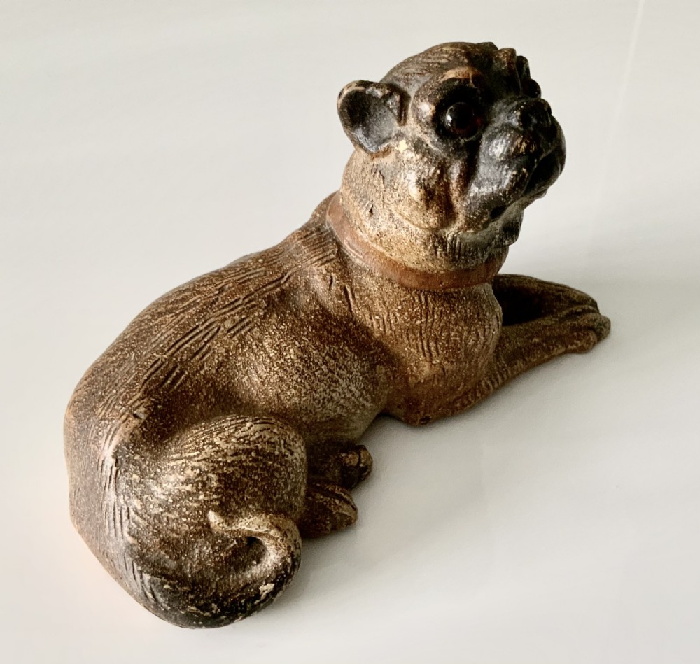 Cold painted terracotta pug View VI