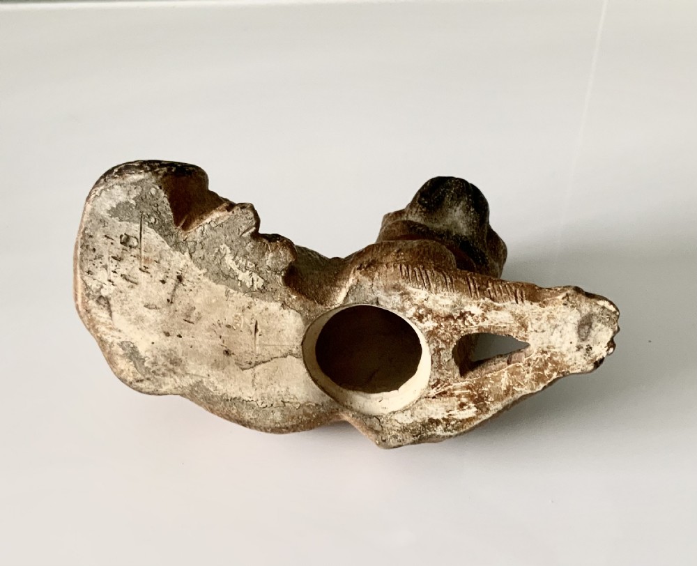 Cold painted terracotta pug View VII