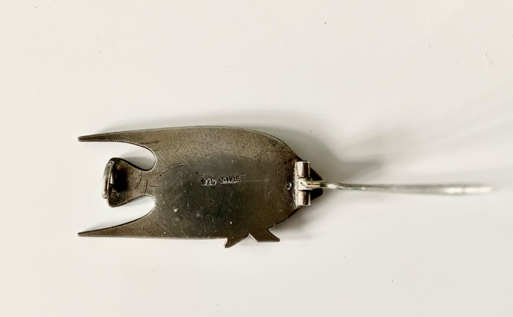 David Anderson enamel & silver fish brooch View II