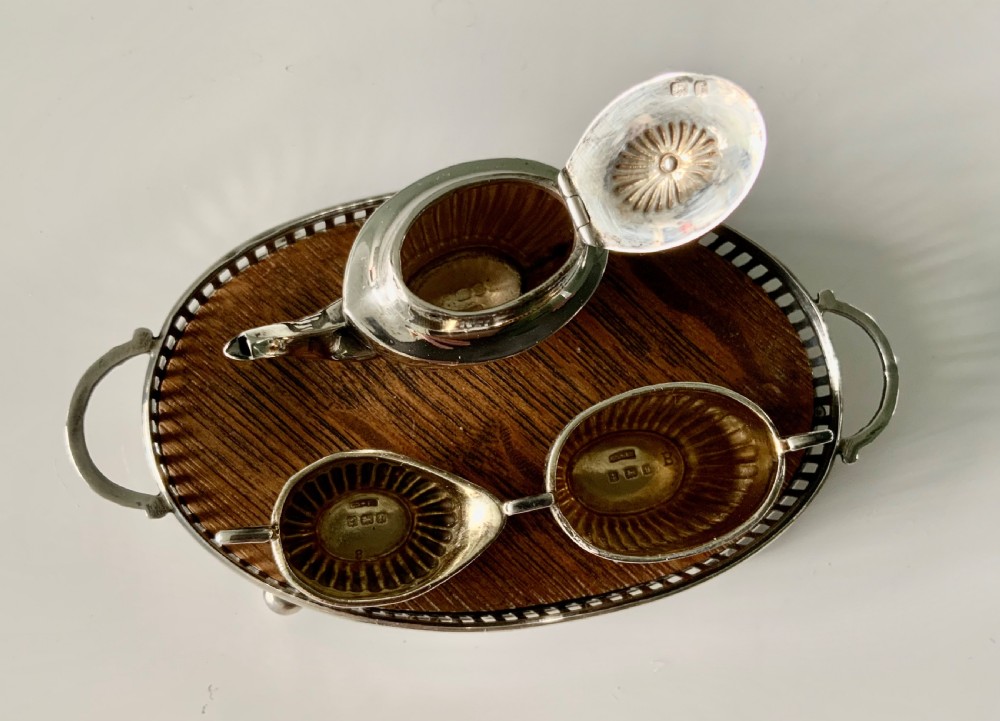 Miniature silver tea service and tray View III