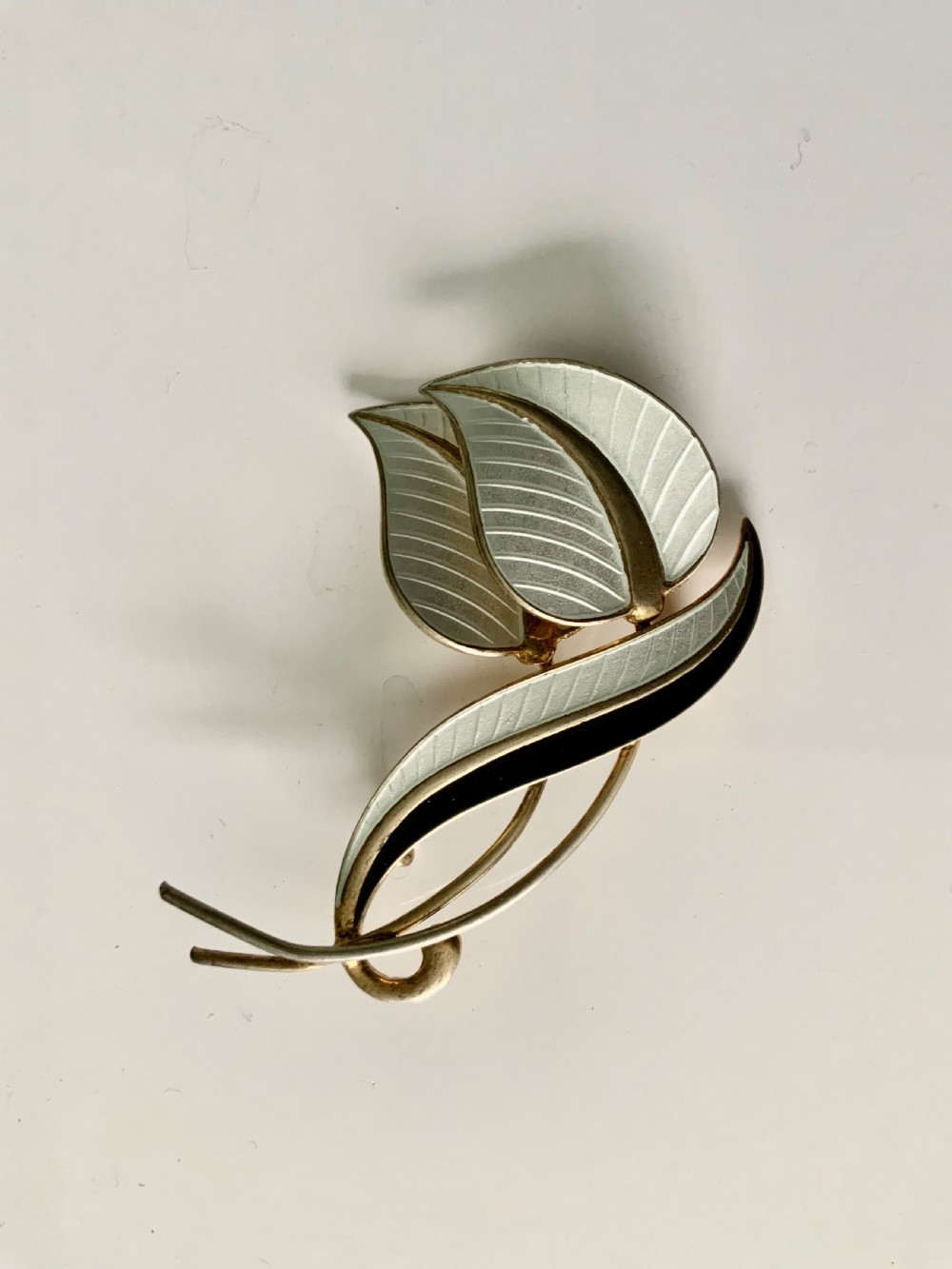 Norwegian silver & enamel brooch
