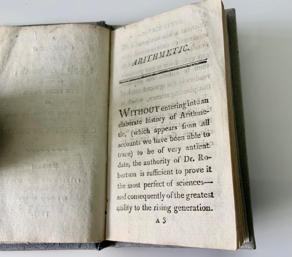 Miniature Georgian book - Simple Arithmetic View V