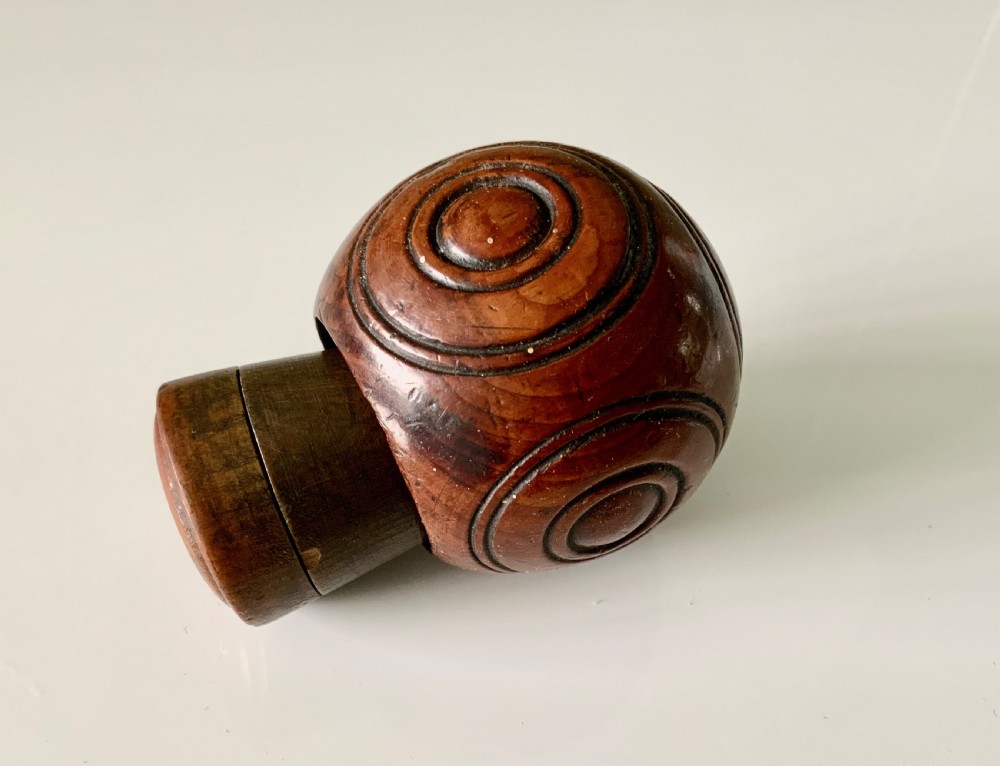19th Century yew wood puzzle ball View II