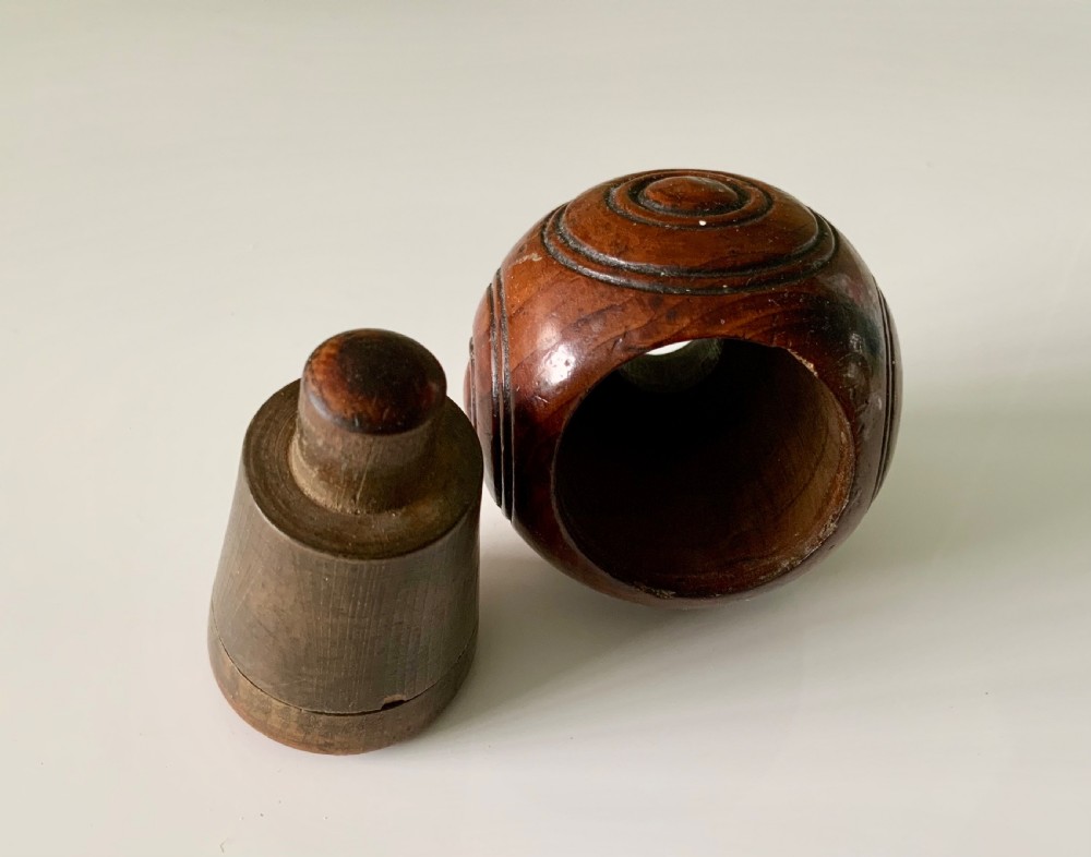 19th Century yew wood puzzle ball View III