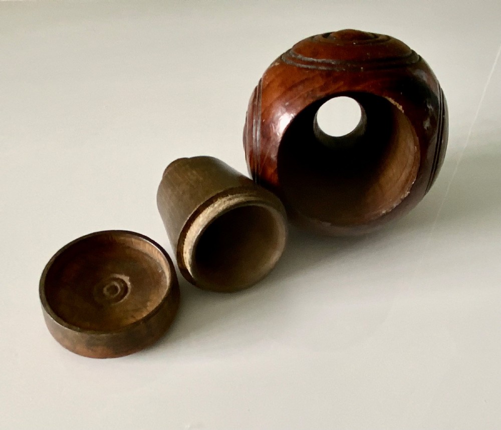 19th Century yew wood puzzle ball View IV