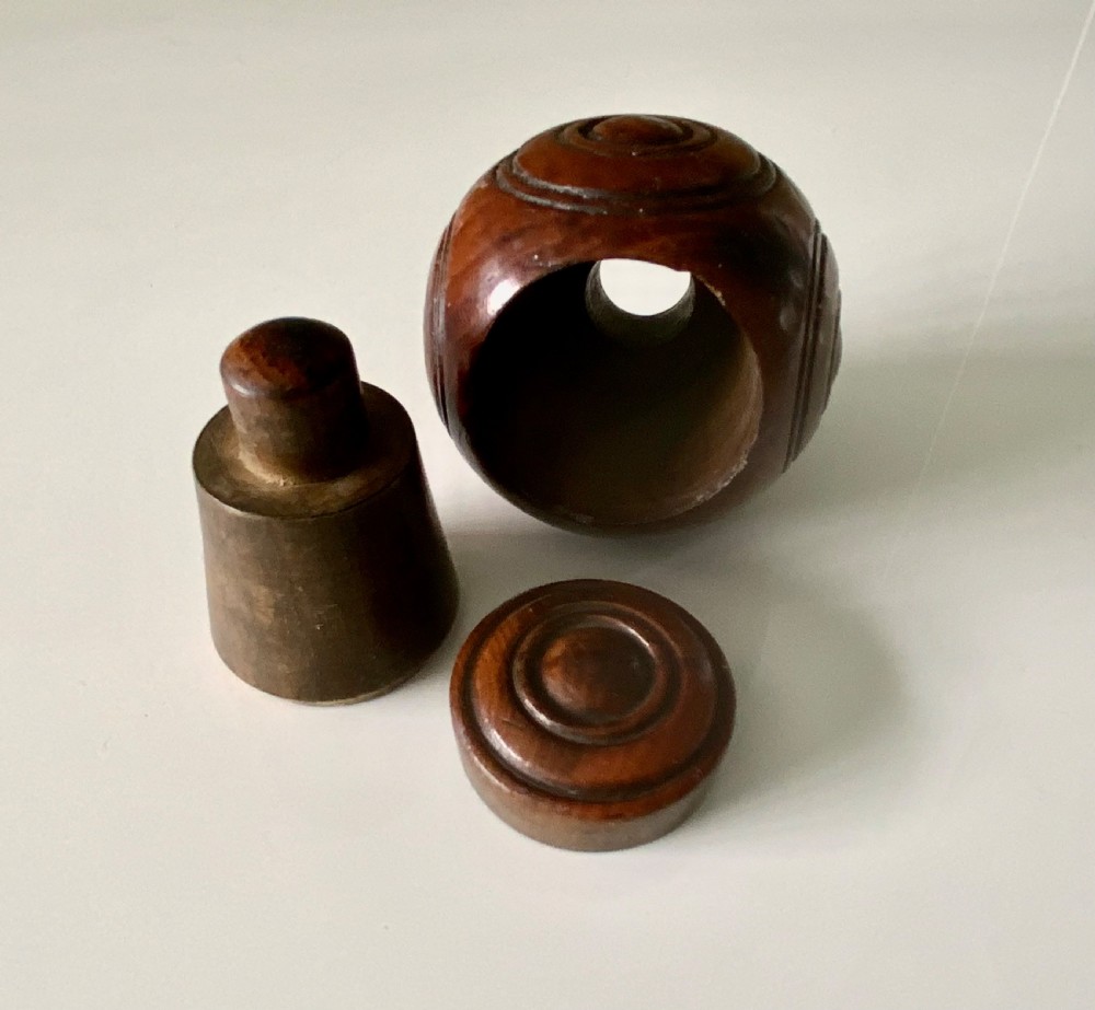 19th Century yew wood puzzle ball View V