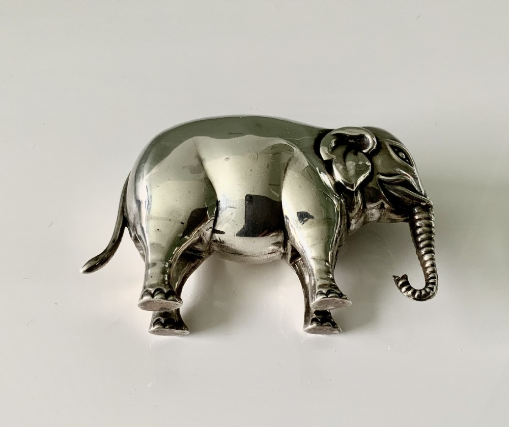 Large silver elephant pin cushion View IV