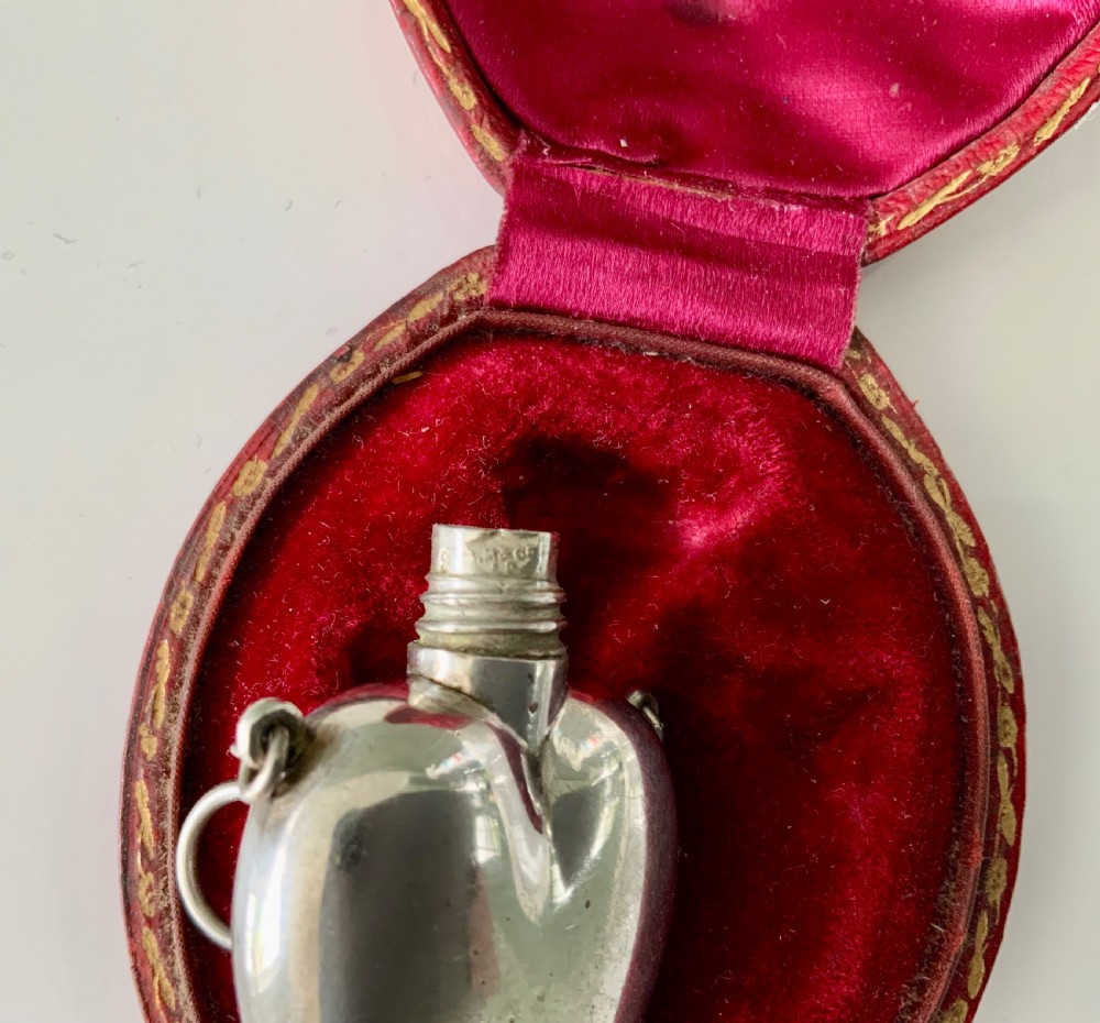 Sampson Mordan silver heart shaped chatelaine scent bottle View IV