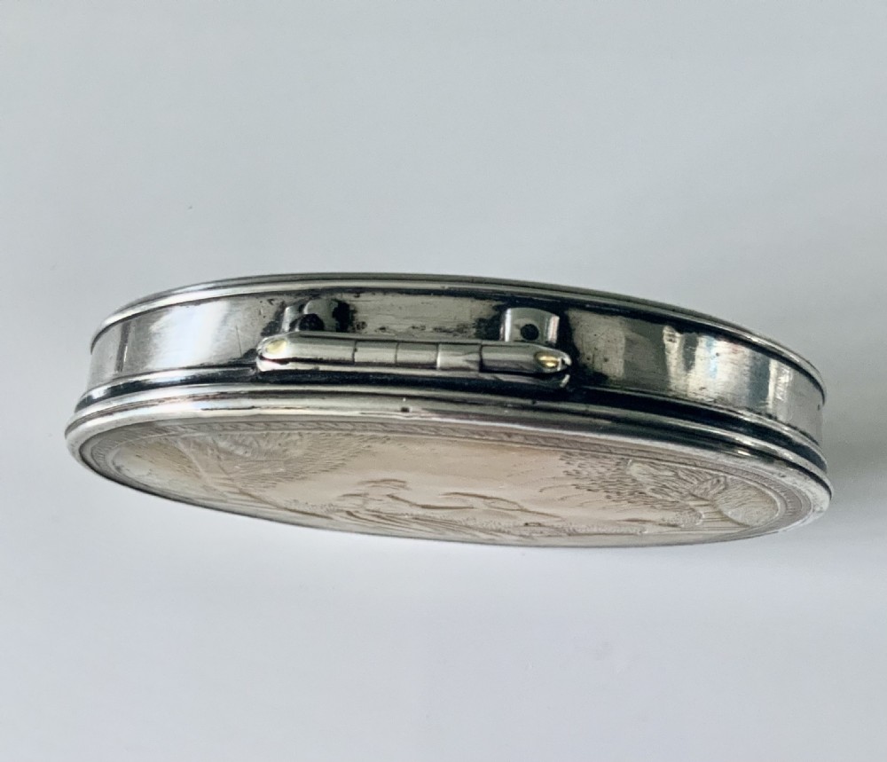 Georgian silver and mother of pearl snuff box View V