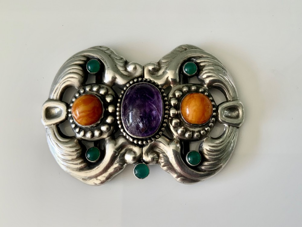 Danish silver Arts & Crafts buckle