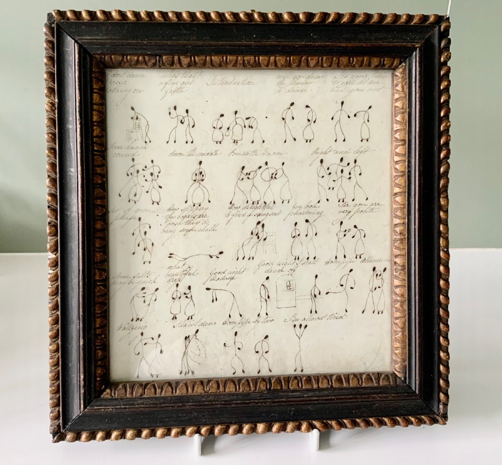 19th Century pen and ink hand drawn dance picture