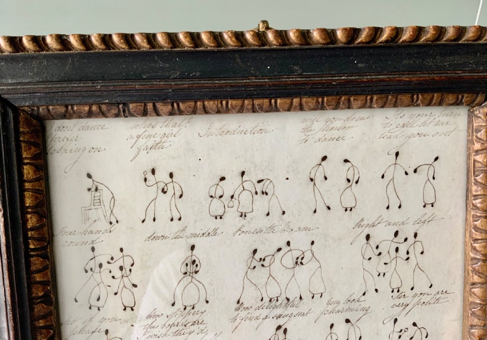 19th Century pen and ink hand drawn dance picture View II