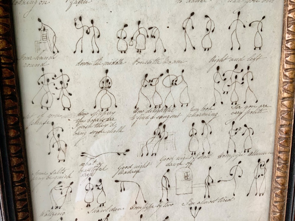 19th Century pen and ink hand drawn dance picture View III