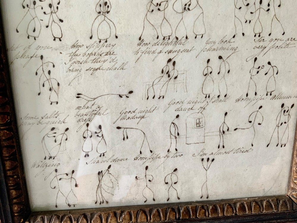 19th Century pen and ink hand drawn dance picture View IV