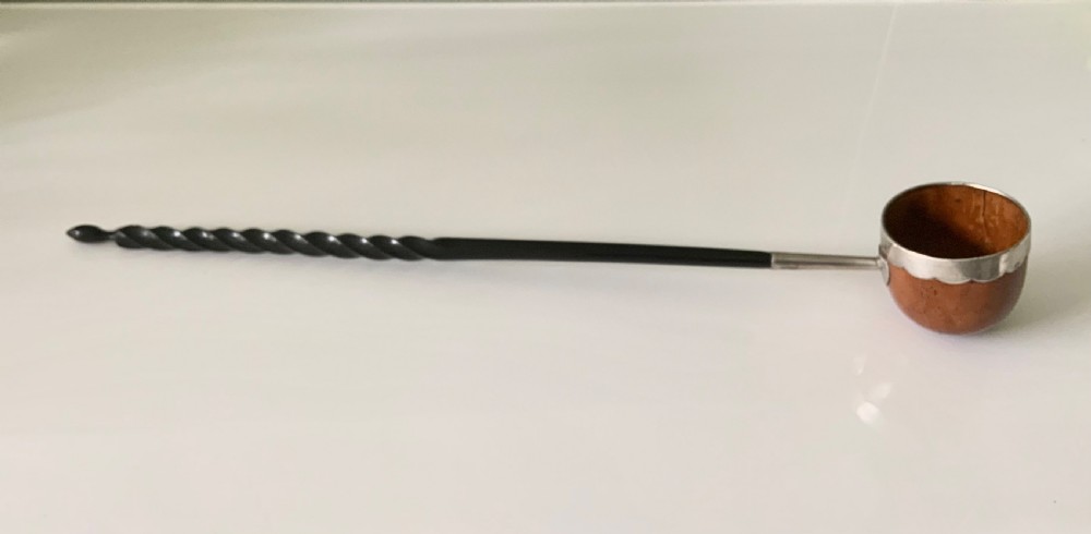 18th Century ladle, coquilla nut, baleen, silver