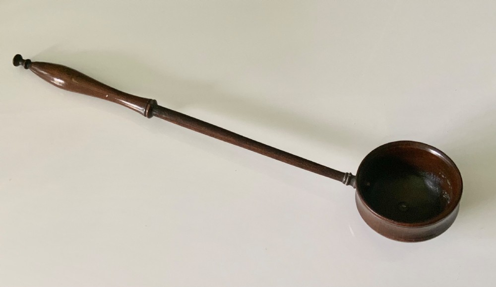 18th century treen ladle with removeable handle
