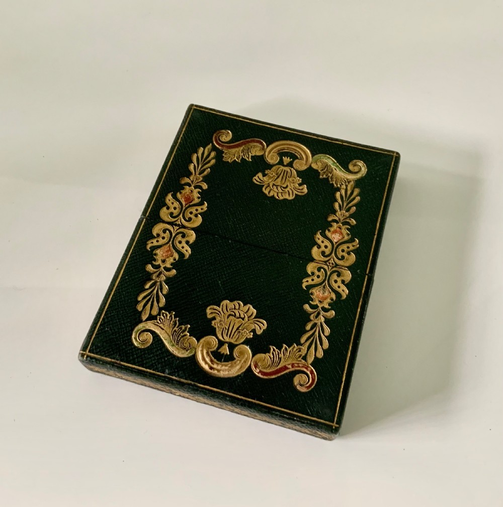 Victorian tooled leather calling card case. View II