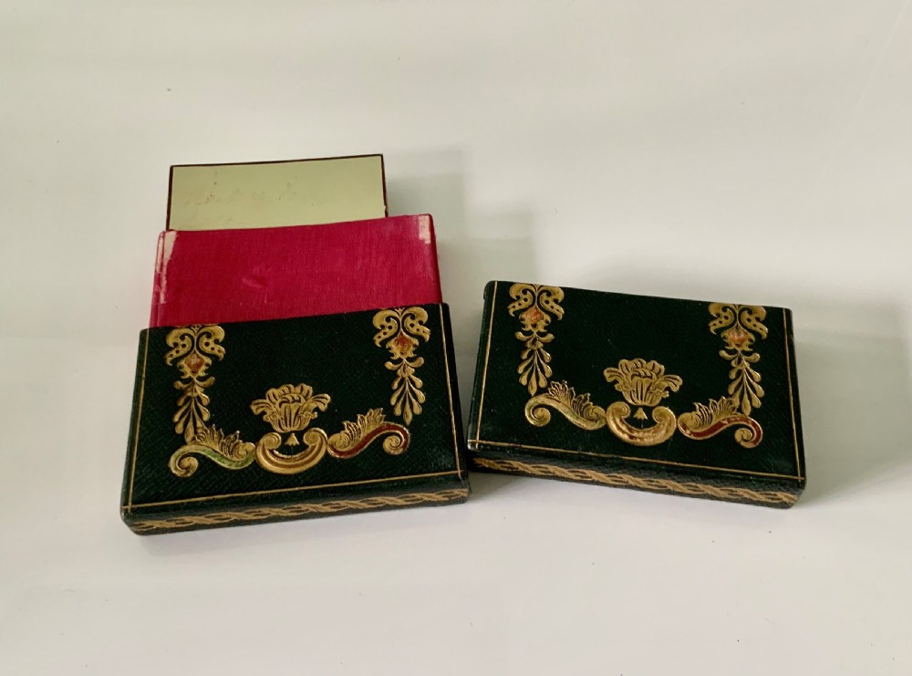 Victorian tooled leather calling card case. View V