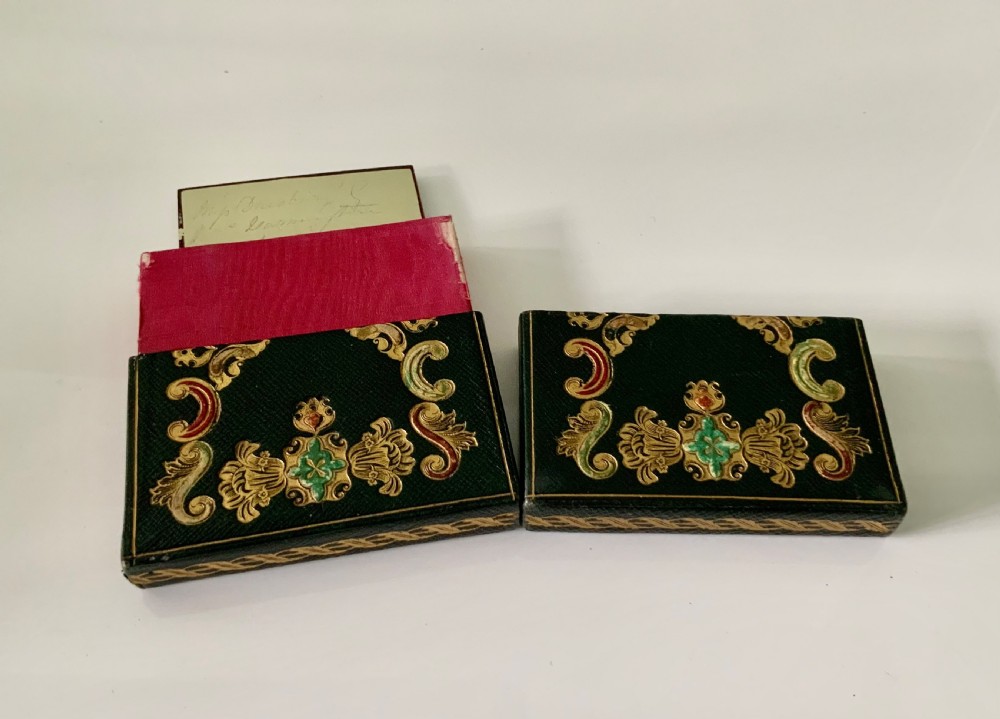 Victorian tooled leather calling card case. View VI