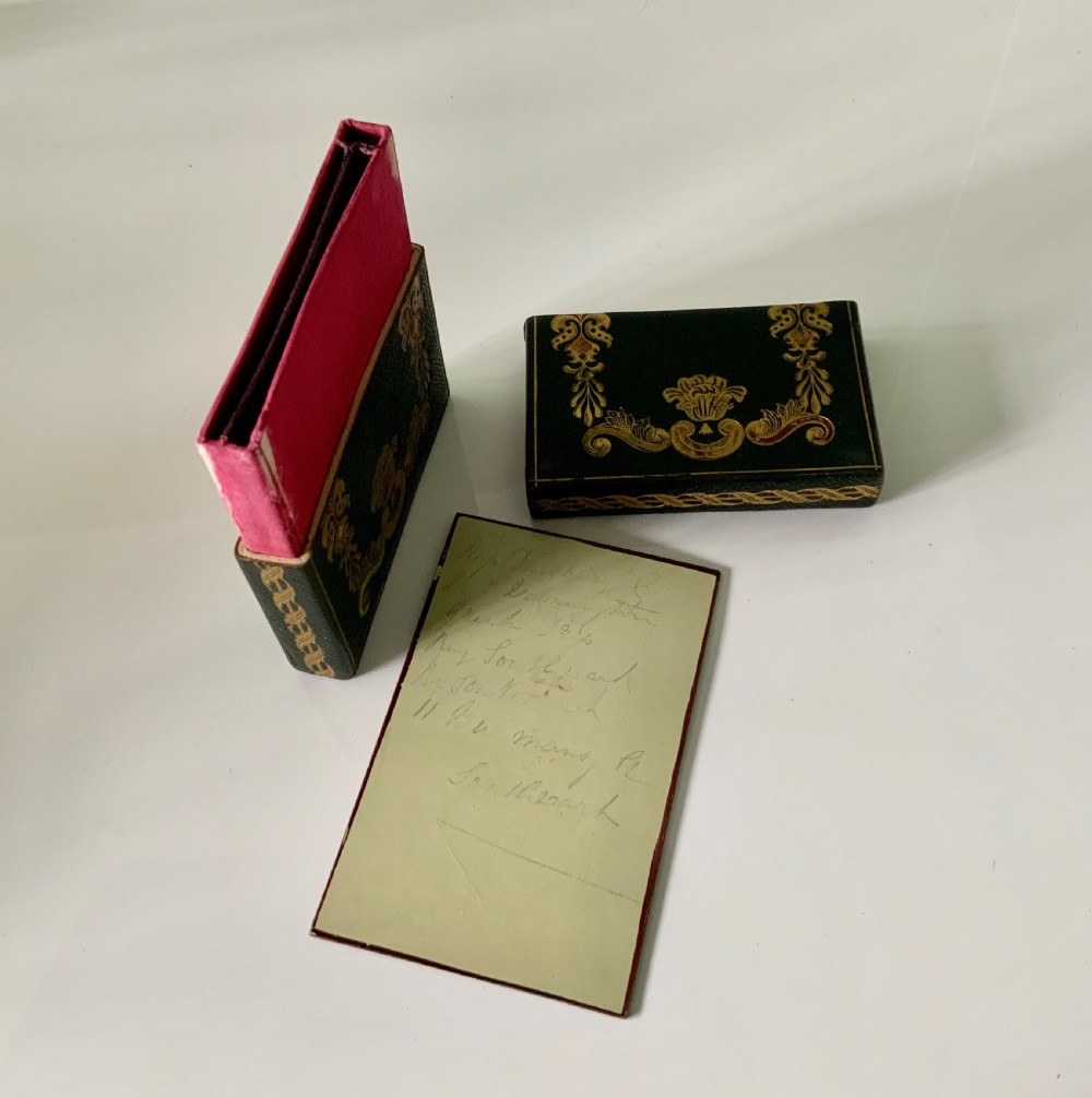 Victorian tooled leather calling card case. View VII