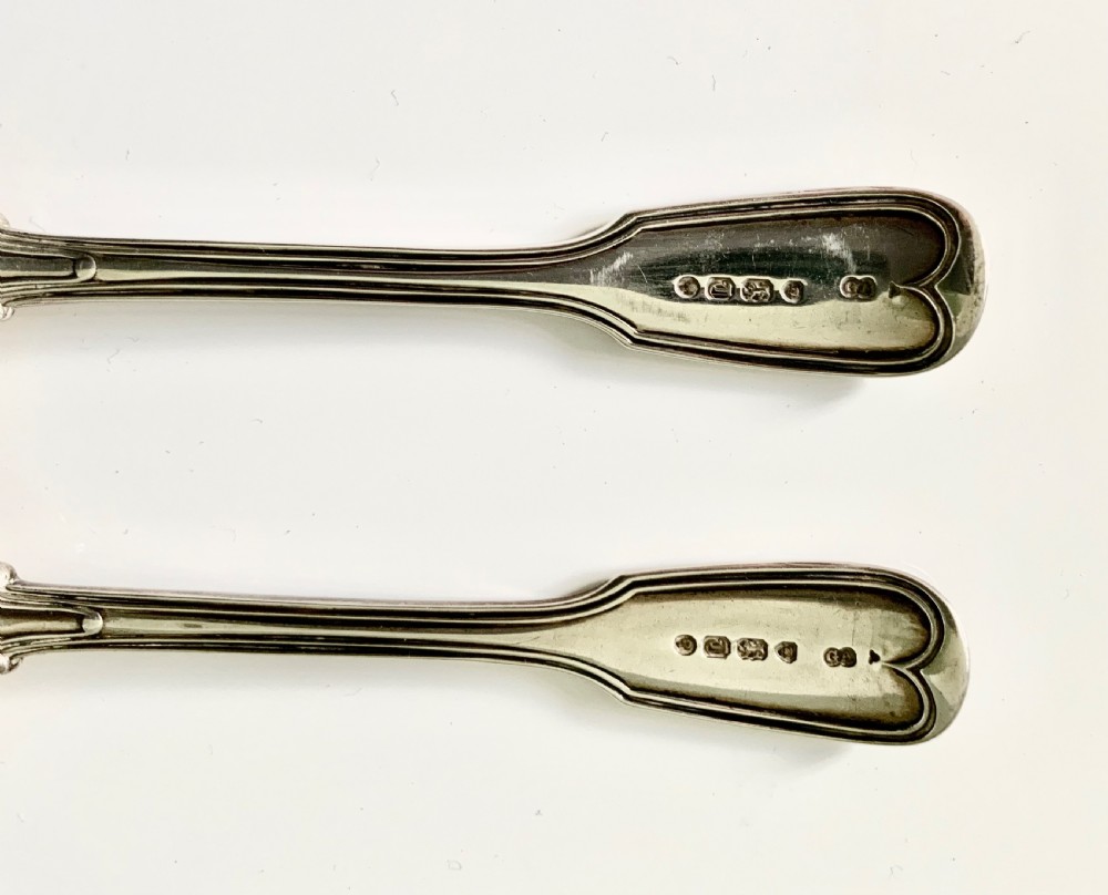 Pair of silver salt spoons  View IV