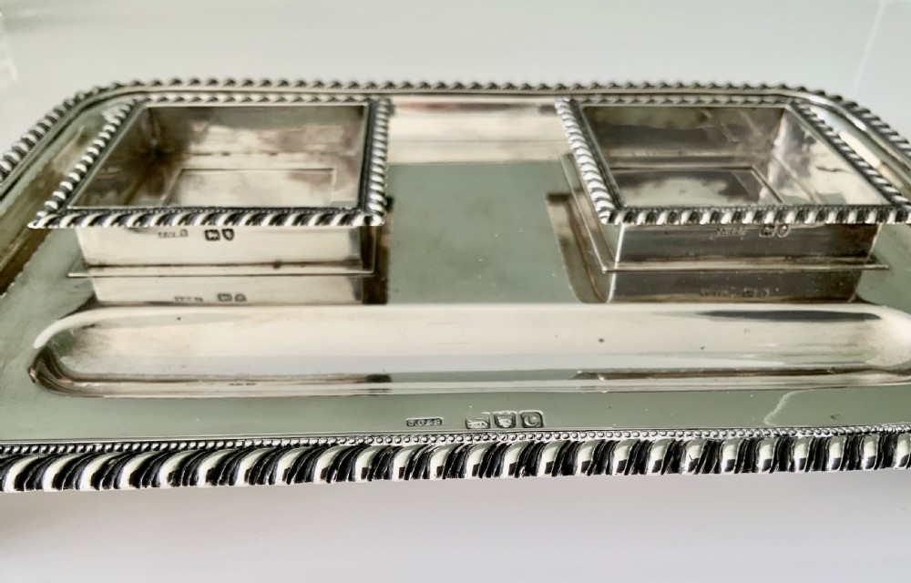 Victorian silver inkwell Standish - Grinsell & Sons View IV