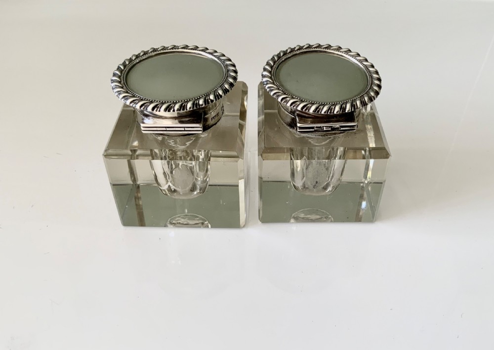 Victorian silver inkwell Standish - Grinsell & Sons View VII