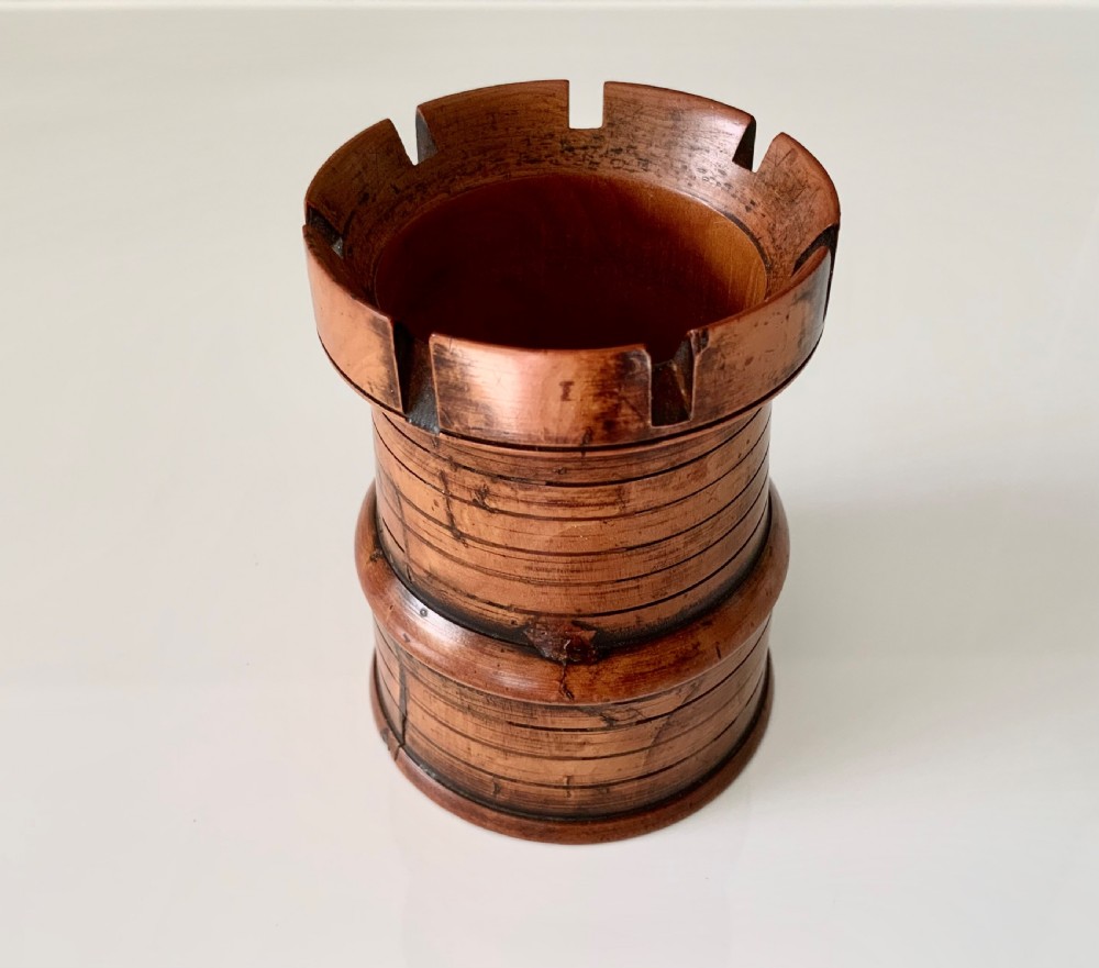 Boxwood castle top dice shaker
