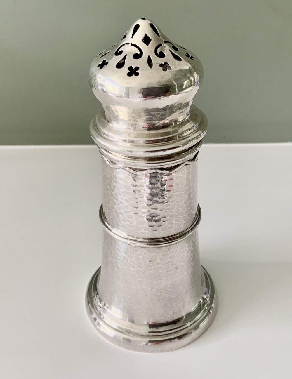 Arts & Crafts silver sugar sifter