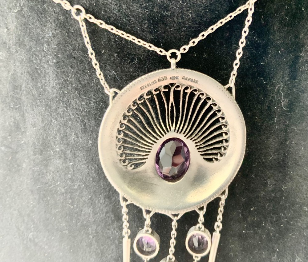 Jungendstil silver and amethyst pendant View IV