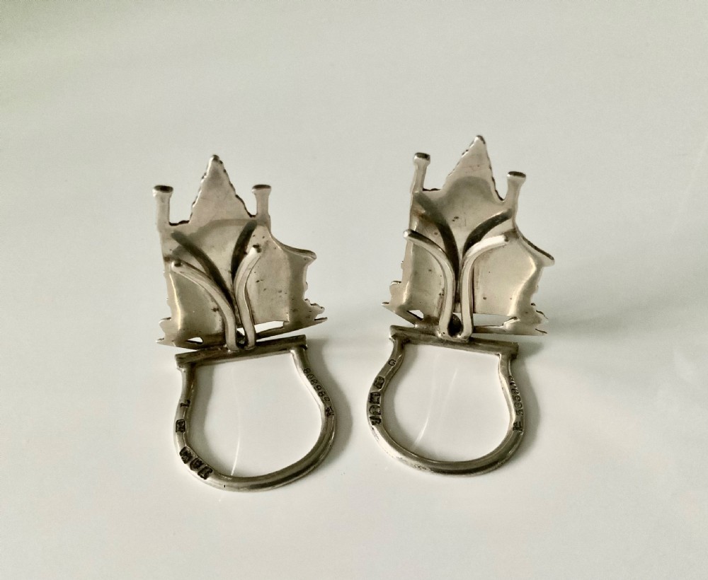 Pair of silver menu holders View II