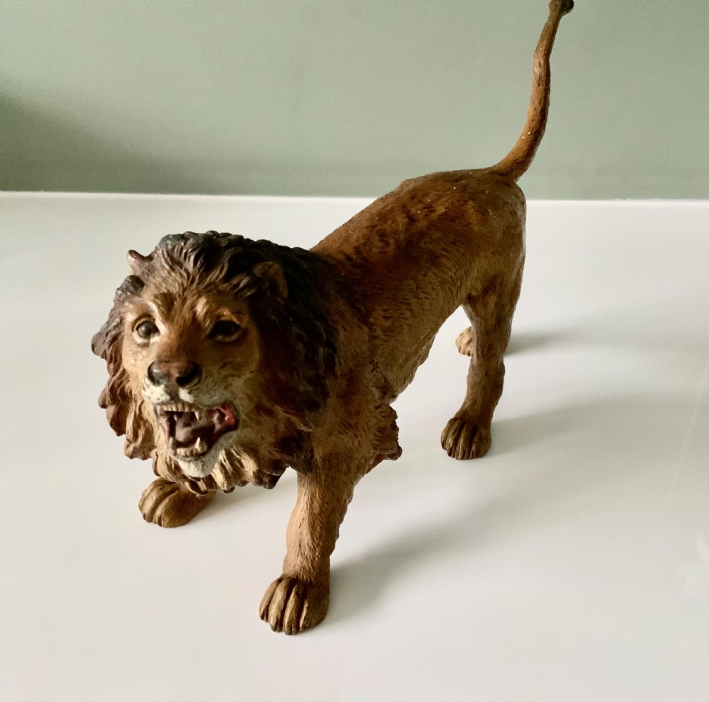 Cold painted bronze Lion