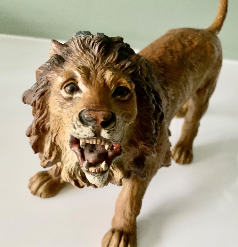 Cold painted bronze Lion View II