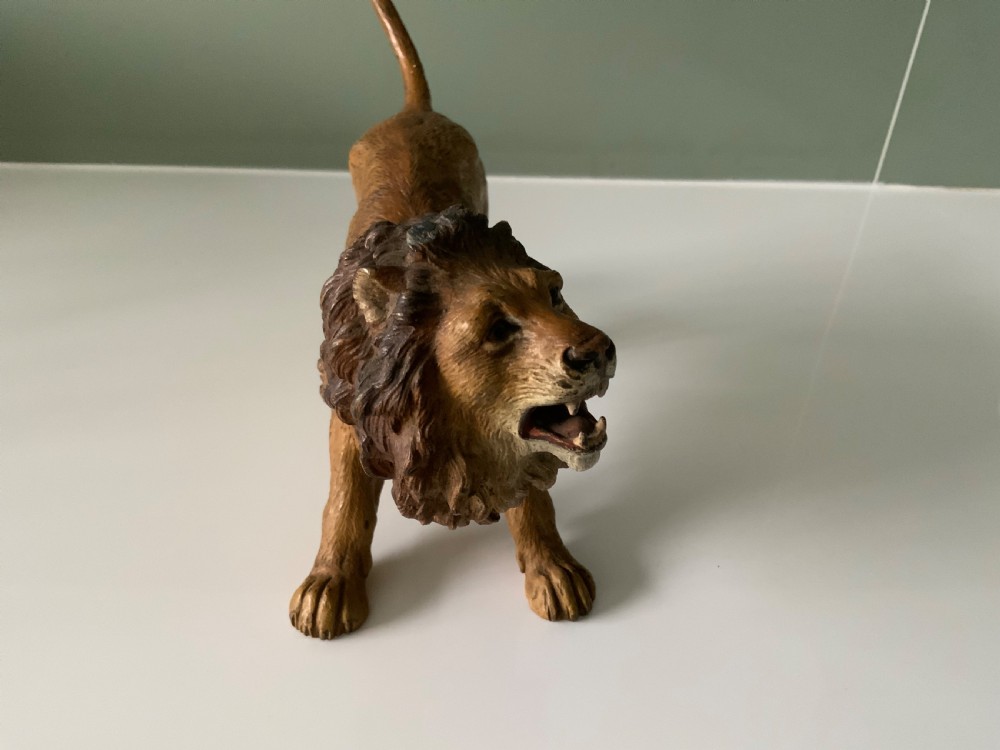 Cold painted bronze Lion View VII