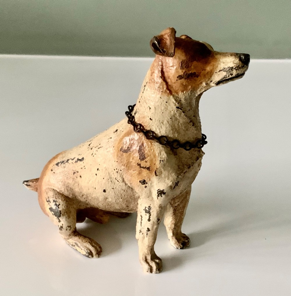 Cold painted bronze dog View III