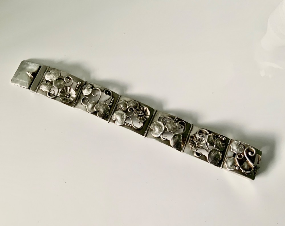 Danish silver bracelet - Art Nouveau style
