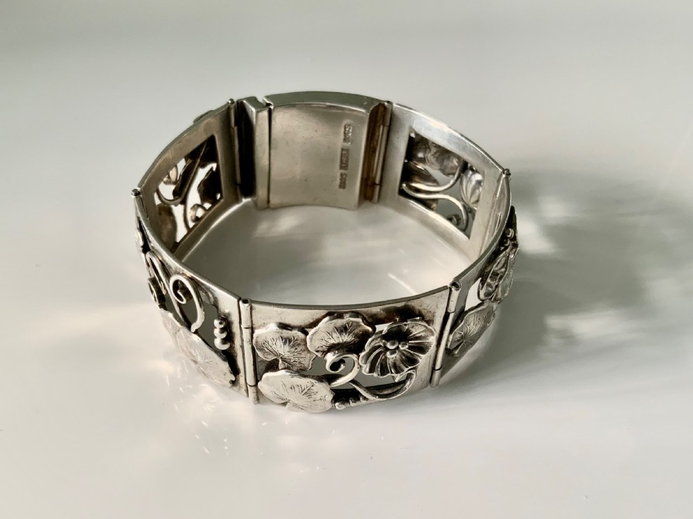 Danish silver bracelet - Art Nouveau style View VI