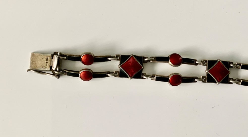 Art Deco silver & enamel bracelet View II