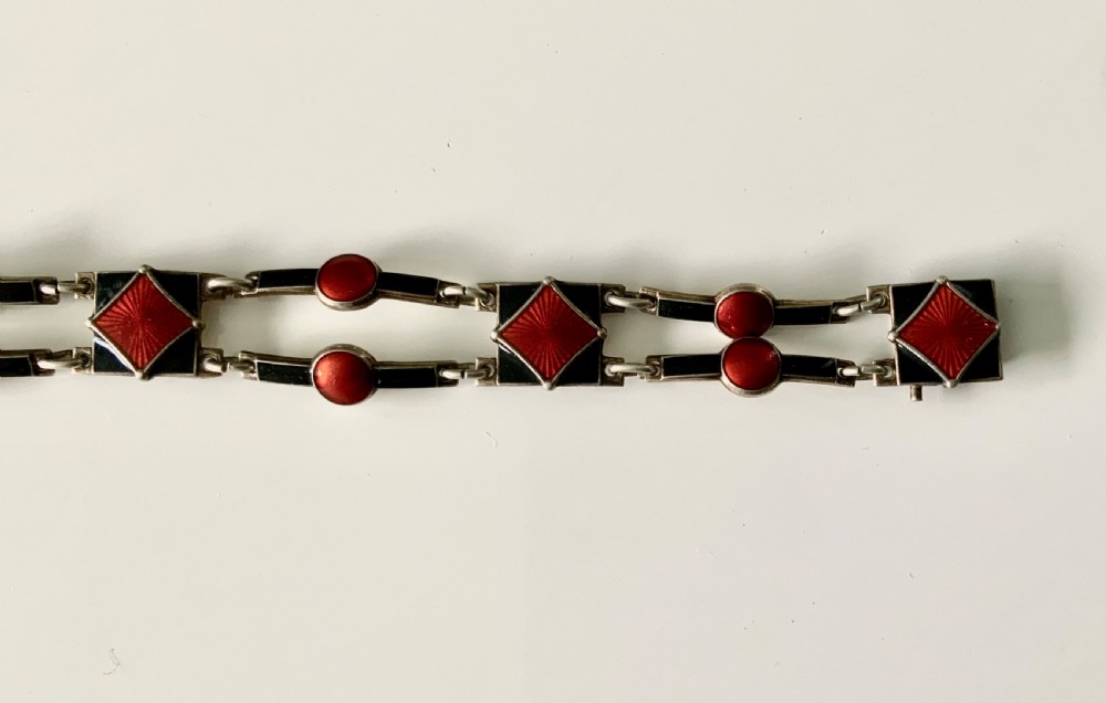 Art Deco silver & enamel bracelet View III