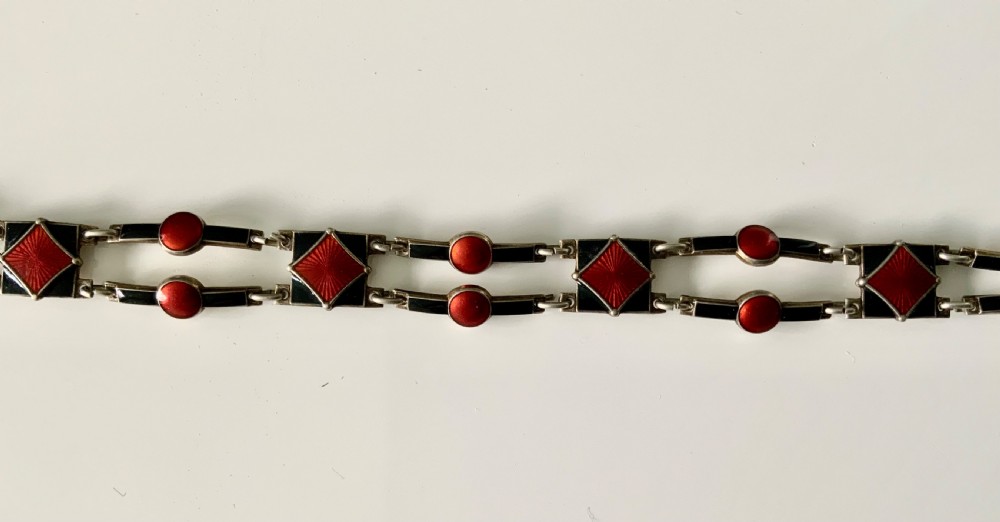 Art Deco silver & enamel bracelet View IV