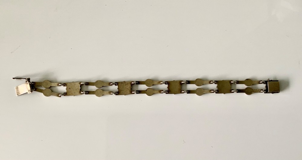 Art Deco silver & enamel bracelet View V