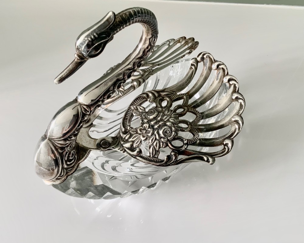 Silver & Glass Swan dish View II