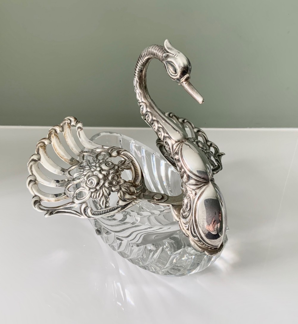 Silver & Glass Swan dish View VII