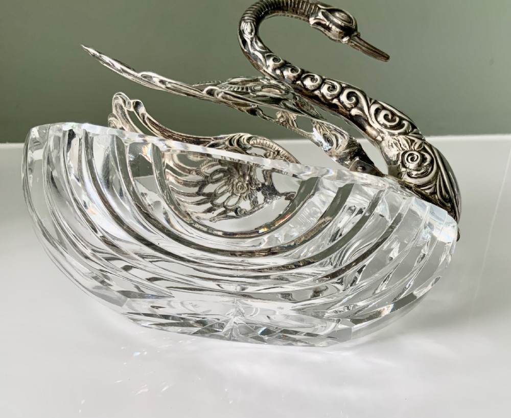 Silver & Glass Swan dish View VIII
