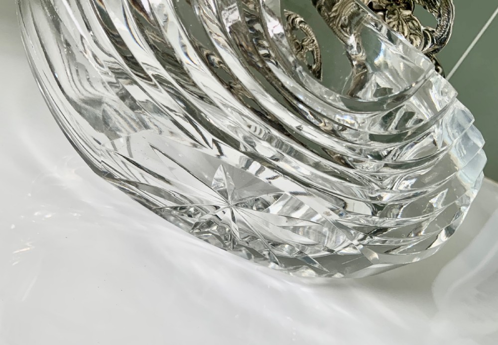 Silver & Glass Swan dish View IX