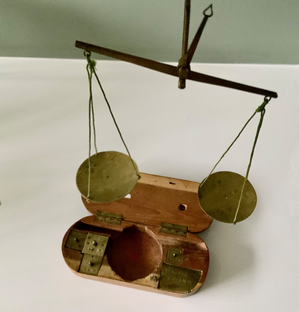 Rare set of 18th century coin scales & weights View II