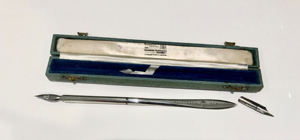 Silver dip pen/letter opener GPO View V
