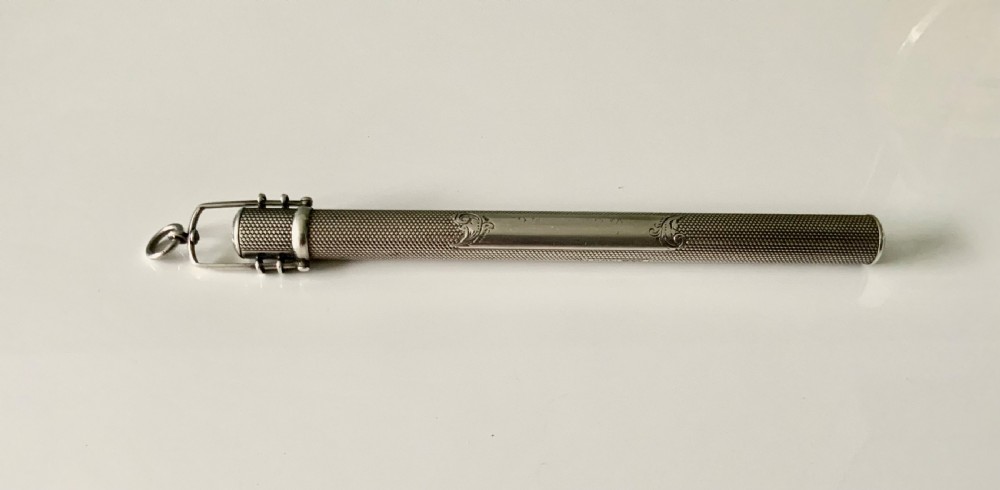 Sampson Mordan Chester silver chatelaine thermometer holder